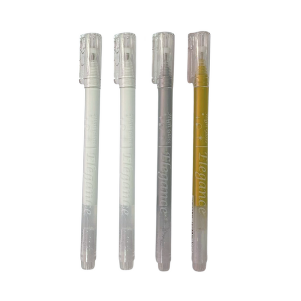 Lápices Tinta Gel Mágicos Blanco, Dorado Y Plateado Pack 4