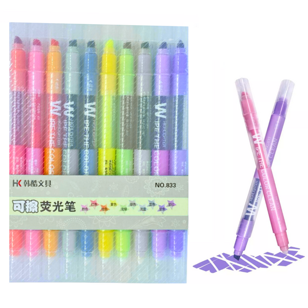 Destacadores Borrables Mágicos Pack De 10 Unidades