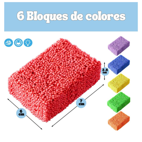 Masita Para Niños Espuma Modelable Kit Infantil 6 Colores