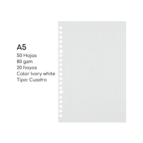 Pack De 2 Repuesto De Hojas Para Libreta Anillada A5 Languo