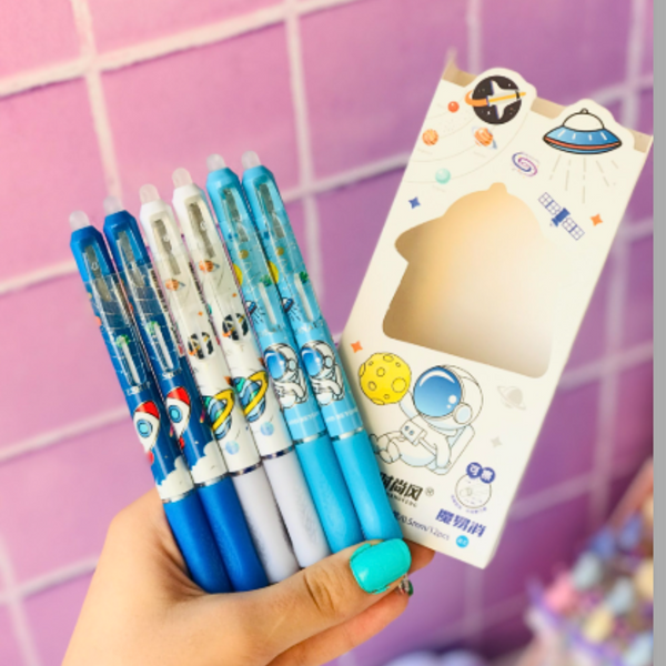 Pack 12 Lápices Tinta Gel 100% Borrable Diseño Kawaii