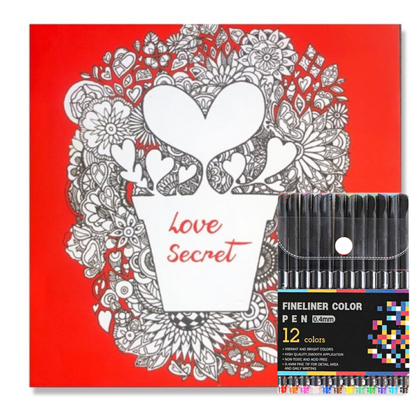 Mandalas Para Colorear + Lápices Tiralinea 12 Colores