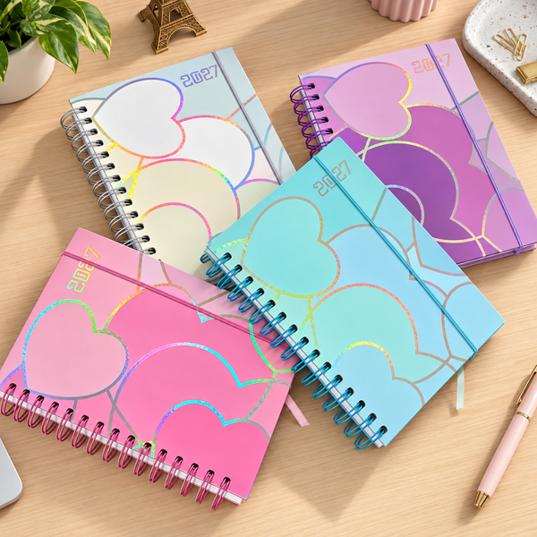 Agenda 2027 A5 Anillada Tapa Dura Planificador Diario Kawaii