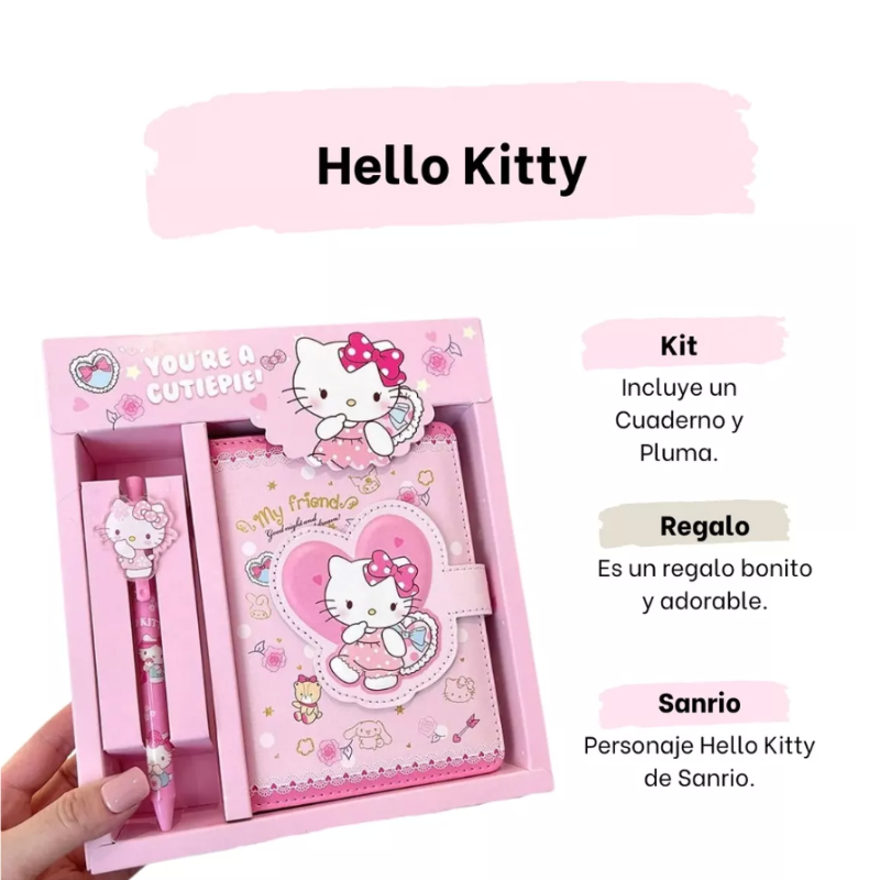 Agenda o Diario de Vida Hello Kitty con Lápiz