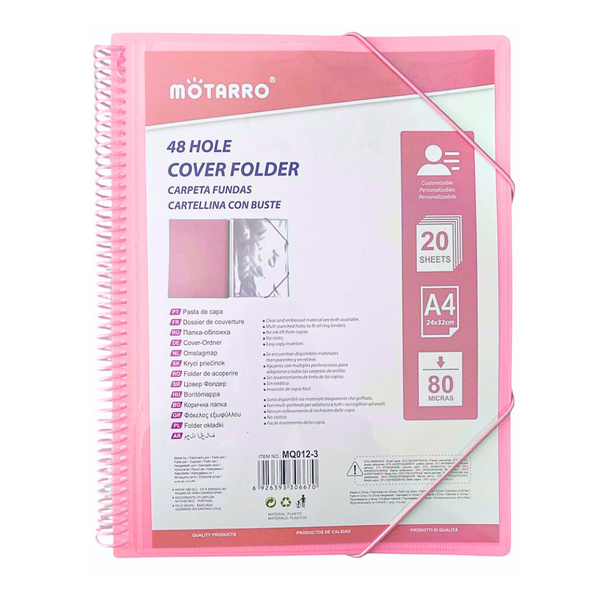 Carpeta Archivadora Anillada A4 Con 20 Fundas Transparentes