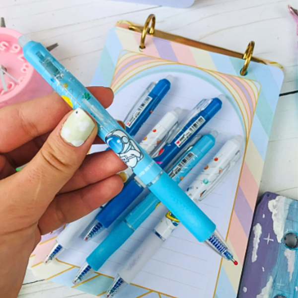 Pack 12 Lápices Tinta Gel 100% Borrable Diseño Kawaii