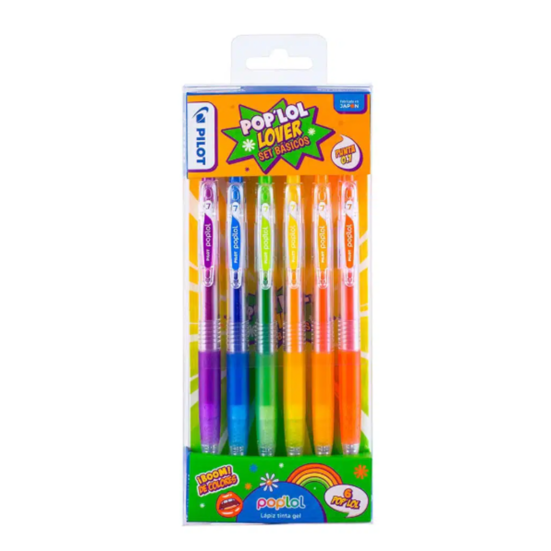 Lápices Tinta Gel 0.7mm Pilot Pop'lol Lover Set De 6