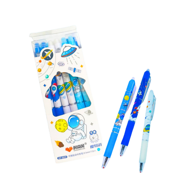 Pack 12 Lápices Tinta Gel 100% Borrable Diseño Kawaii