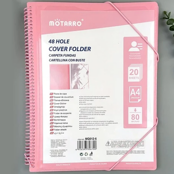 Carpeta Archivadora Anillada A4 Con 20 Fundas Transparentes