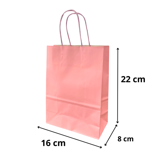 Bolsas De Papel Regalo Kraft Con Manilla Pack 12
