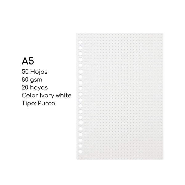 Repuesto De Hojas Para Libreta Anillada A5 Languo