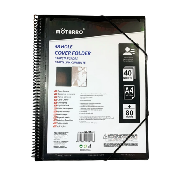 Carpeta Archivadora Anillada A4 Con 20 Fundas Transparentes