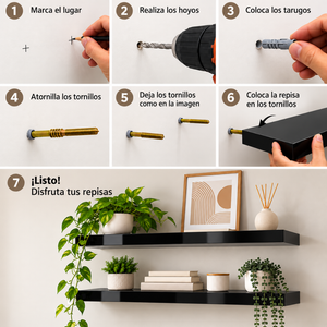 Repisas Flotantes De Pared MDF 60 Cm Negro Set 2 Unidades