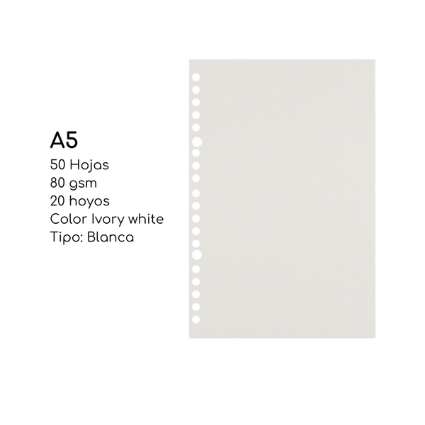 Repuesto De Hojas Para Libreta Anillada A5 Languo