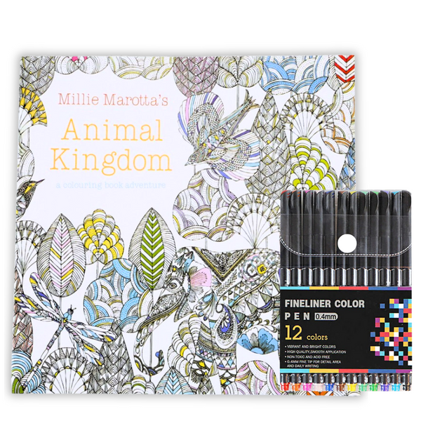 Mandalas Para Colorear + Lápices Tiralinea 12 Colores