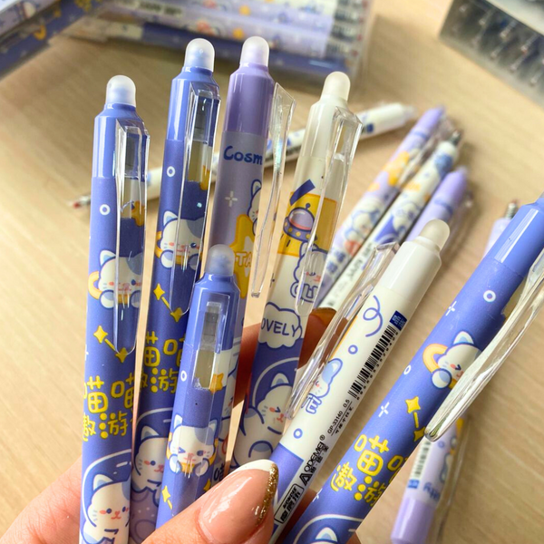 Pack 12 Lápices Tinta Gel 100% Borrable Diseño Kawaii