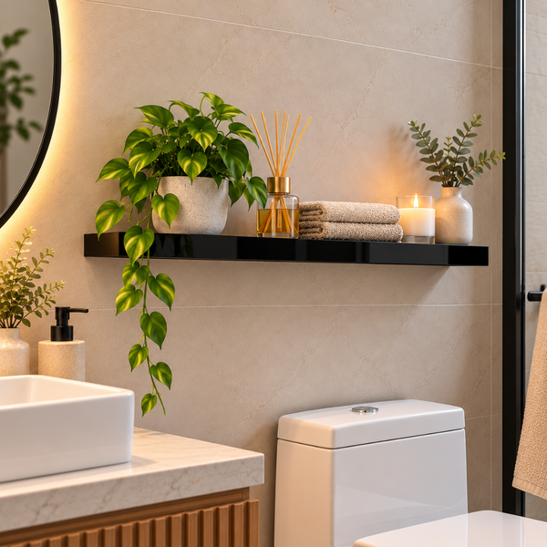 Repisas Flotantes De Pared MDF 60 Cm Negro Set 2 Unidades
