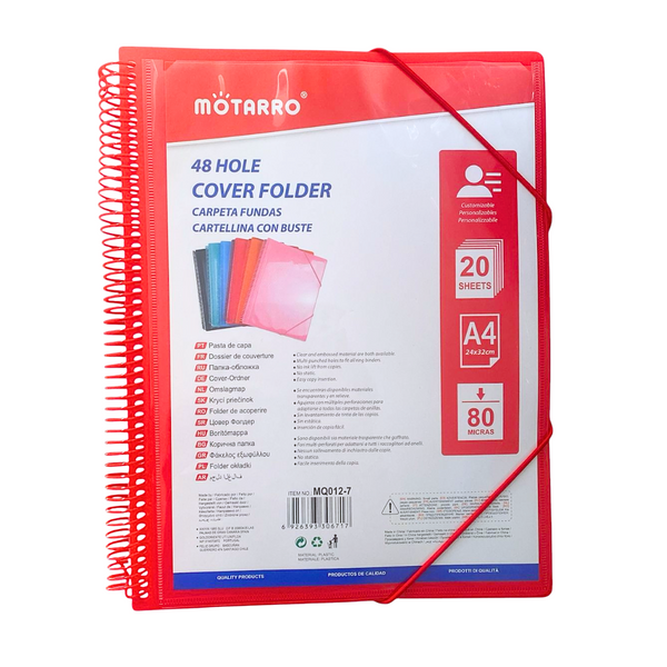 Carpeta Archivadora Anillada A4 Con 20 Fundas Transparentes