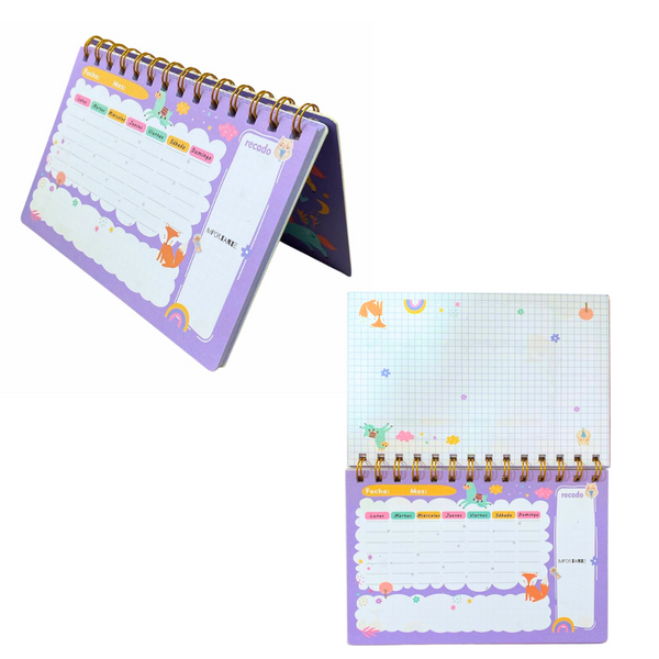 Planner Semanal Planificador Diario Diseño Gatitos Kawaii