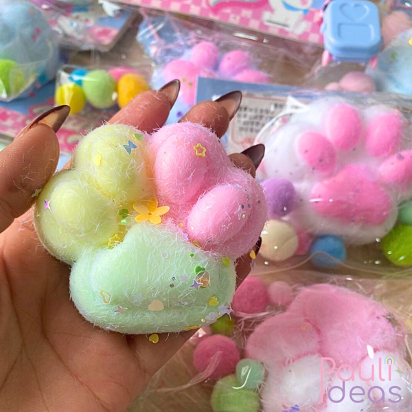 Squishy Patita Gato Pegajosa Con Accesorios