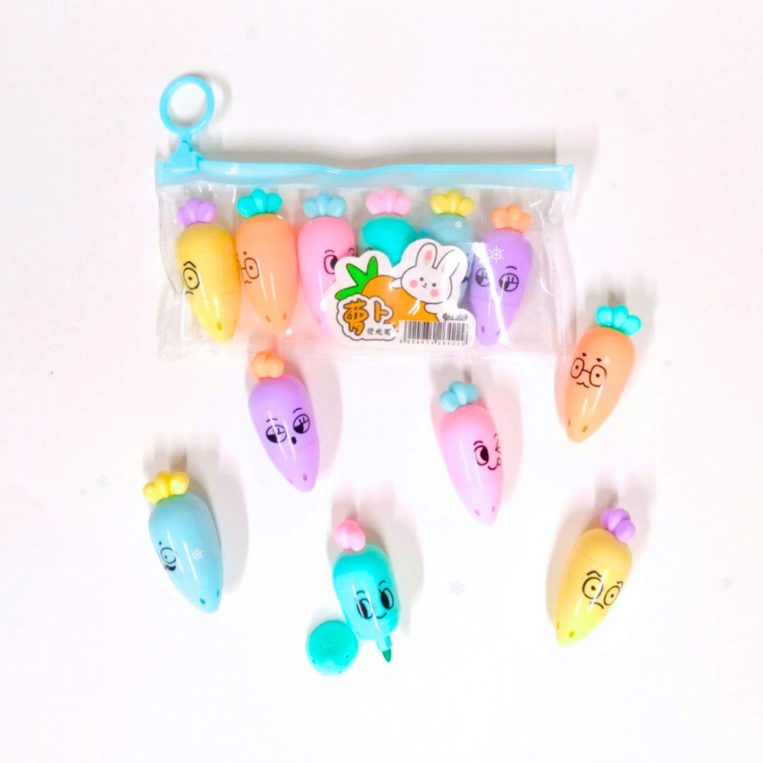 Pack 4 Set Destacadores Diseños Surtidos Papelería Kawaii