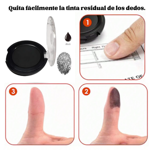 Huellero Dactilar Almohadilla + Recarga Tinta Negra