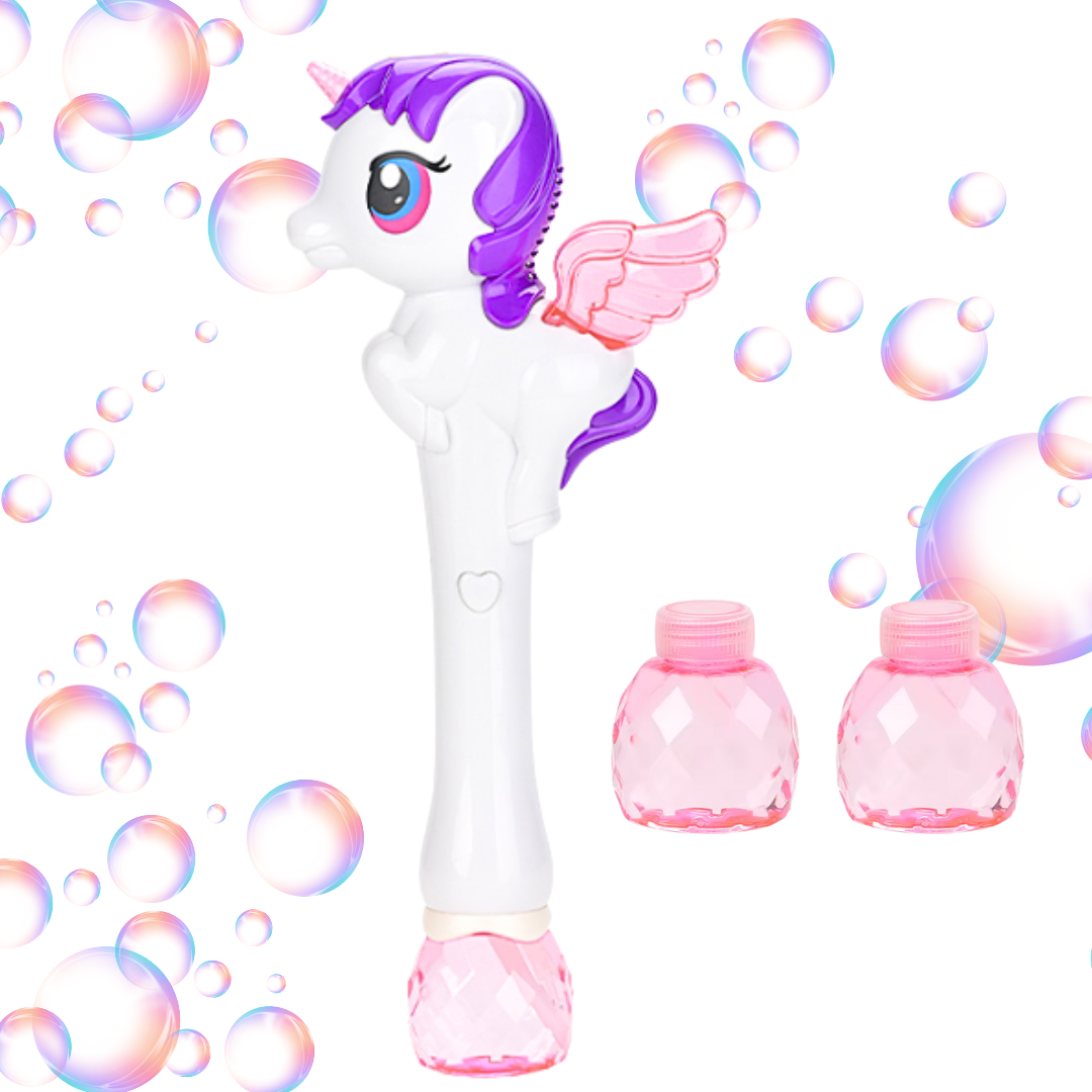 Pistola Lanza Burbujas Unicornio Luz Y Sonido A Pila