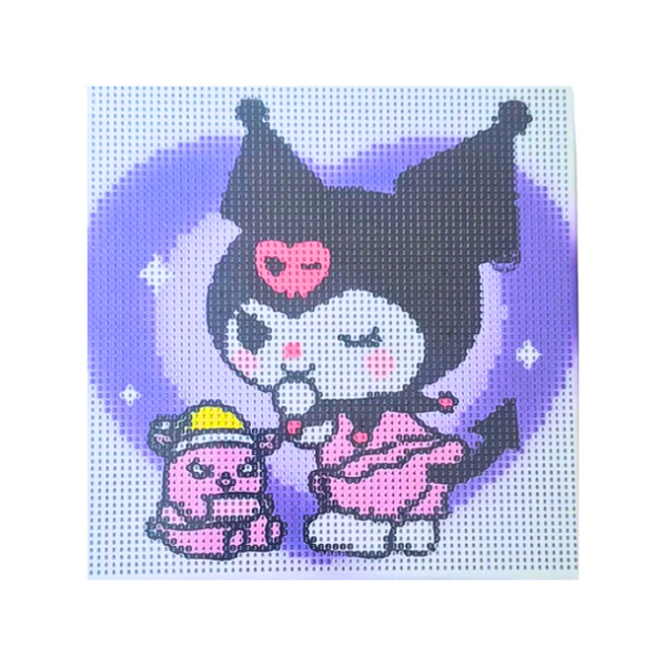 Cuadro De Arte Diamante Kuromi Diseño Kawaii De 20 X 20 Cm