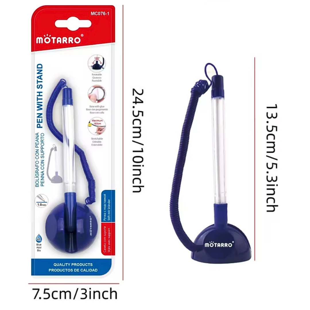 Pack De 4 Bolígrafos Con Base Adhesiva Para Escritorio