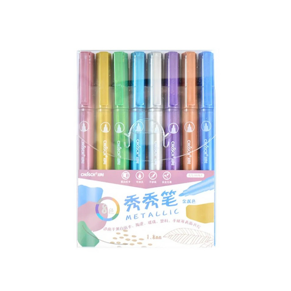 Set 8 Plumones Acrílicos Metalizados
