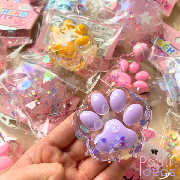 Squishy Patita De Gato Pegajosa Set De 2 Juguete Antiestrés