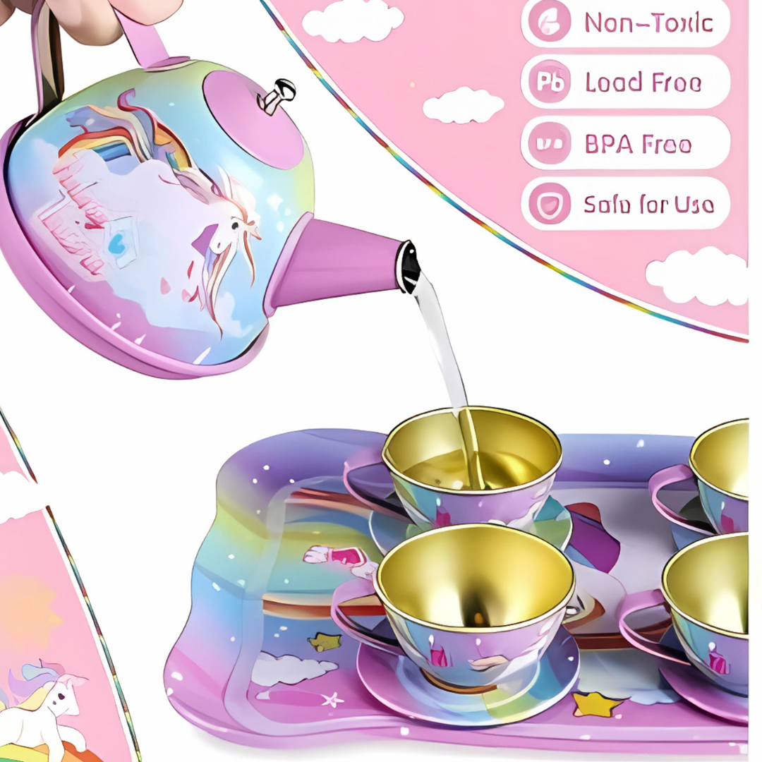 Juego Tazas De Té Metálico Juguete Didáctico Niños Y Niñas