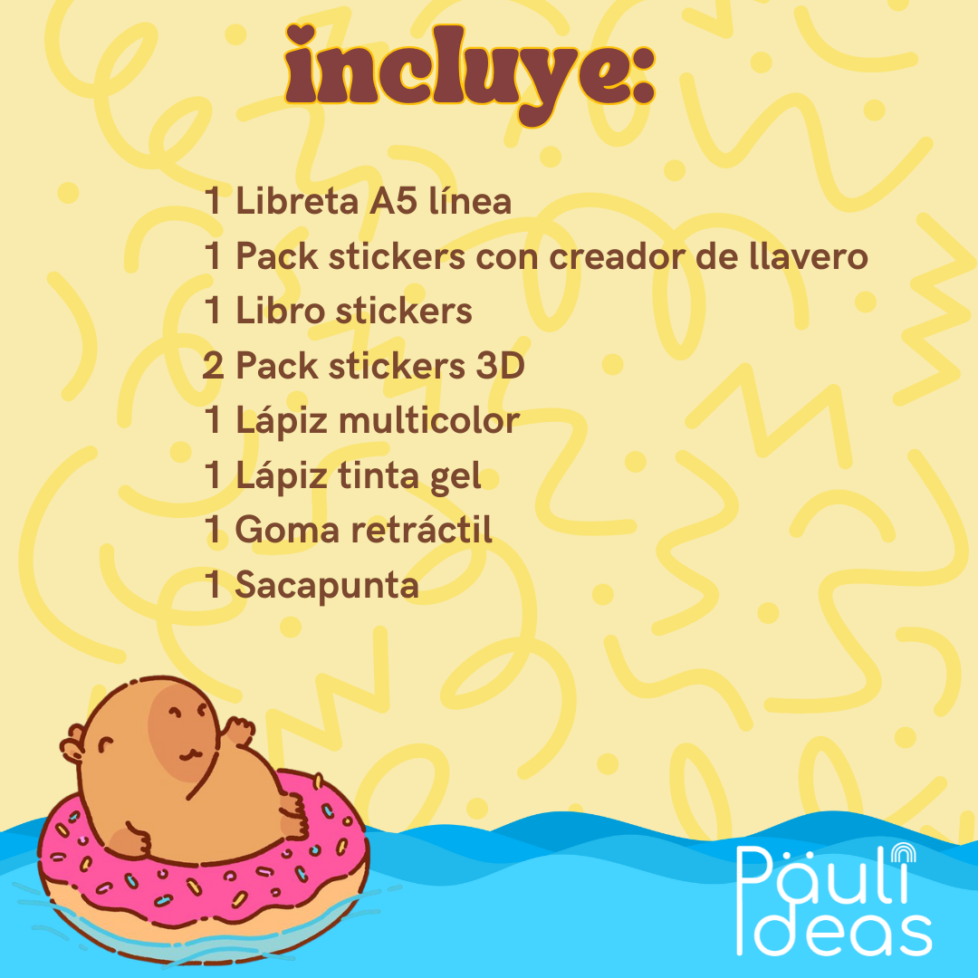 Papelería Capibara Kawaii Box De Regalo Capybara Tamaño L