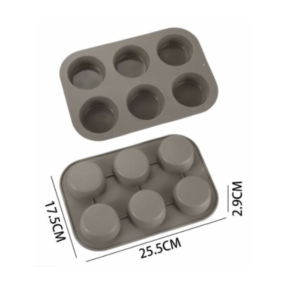 Molde De Silicona Para 6 Cupcakes Y Muffins Antiadherente