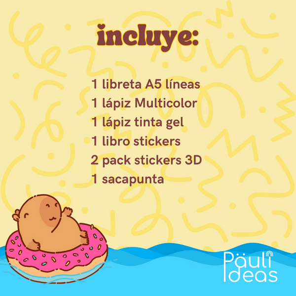 Papelería Capibara Box Medium Capybara Kawaii