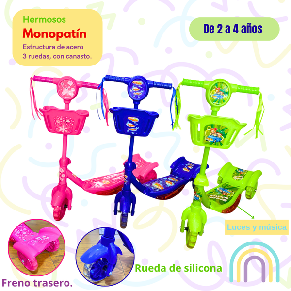 Monopatín Scooter De 3 Ruedas Con Luces Y Sonidos