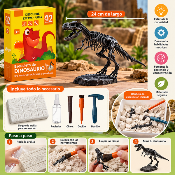 Juego De Arqueología Esqueleto Dinosaurio Fósil Para Niños