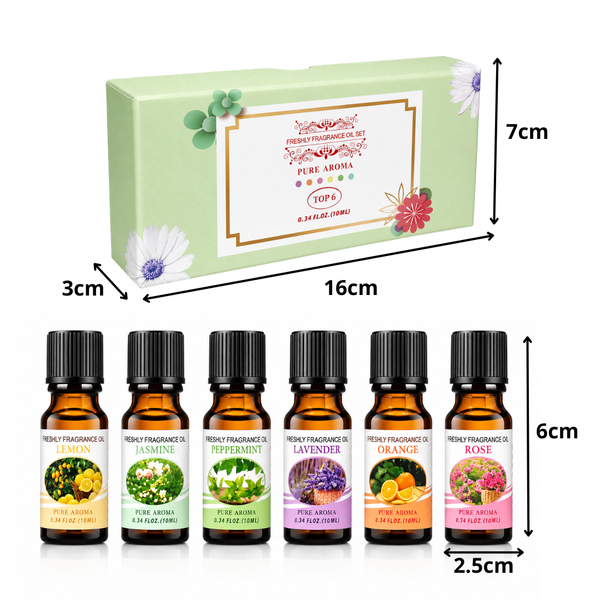 Set de  6 Aceites Esenciales Aromáticos Para Difusor/Humificador