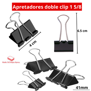 Sujetapapeles Metálicos Binder Clips Color Negro Pack 24