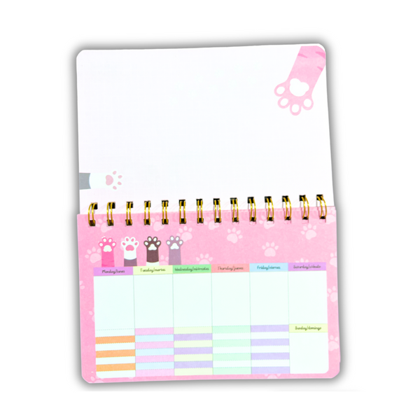 Planner Semanal Diseños Kawaii 50 Hojas + Lápiz Pasta Kawaii