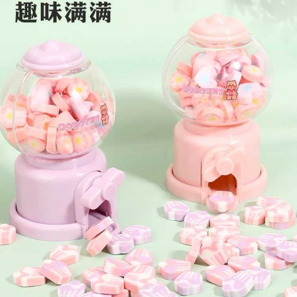 Mini Dispensador Gomas De Borrar Escolar Kawaii