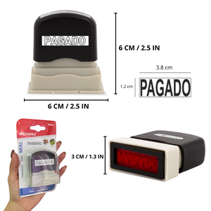 Sello Automático Pagado Tinta Negra Timbre De Oficina