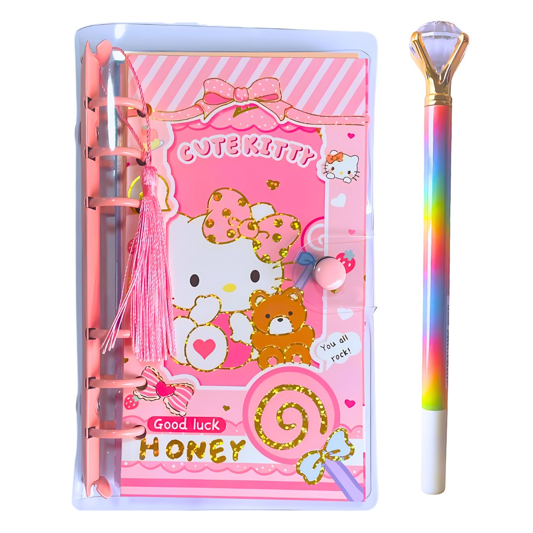 Libreta Agenda Kawaii Kuromi De 74 Hojas Con Lápiz De Gel