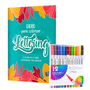 Set Libro Lettering 64 Páginas + 12 Plumones Doble Punta