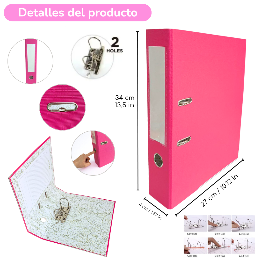 Archivador Fc Con 2 Anillos Carpeta Organizadora Lomo Ancho