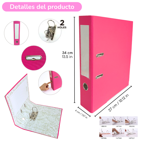 Archivador Fc Con 2 Anillos Carpeta Organizadora Lomo Ancho
