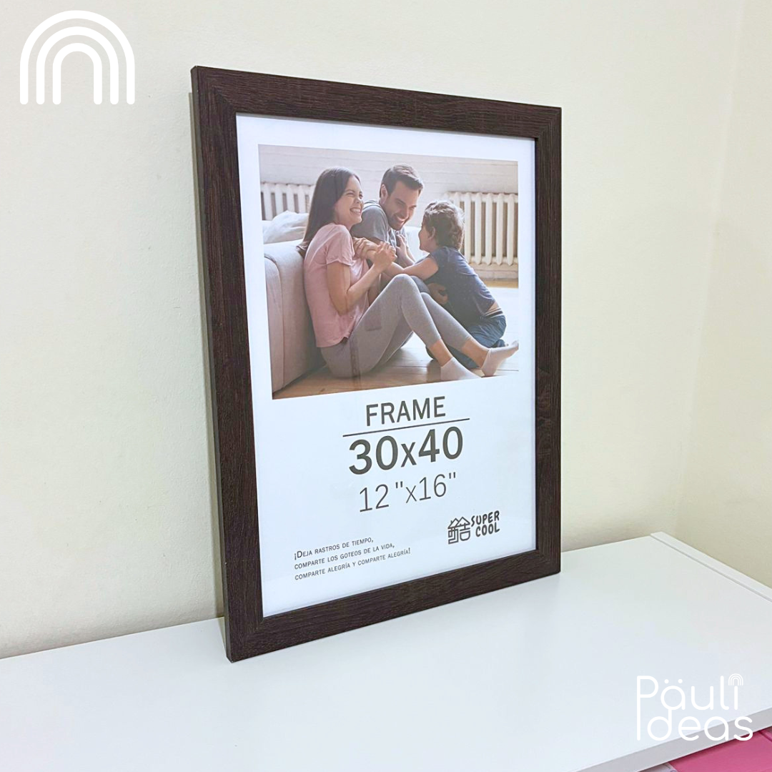 Marco Para Foto 30x40 Cm De Madera Con Vidrio Protector