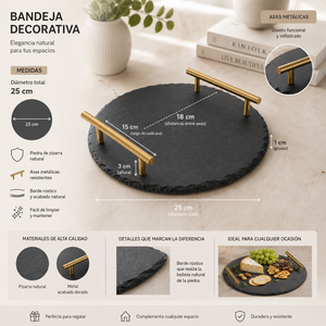 Tabla Cocktail Pizarra 25cm Para Quesos Aperitivos Y Picoteo