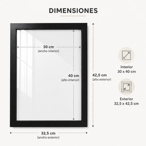 Marco Para Foto 30x40 Cm Decorativo De Madera