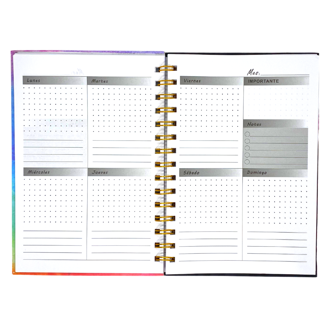 Cuaderno Anillado Planificador Semanal A5 Multicolor